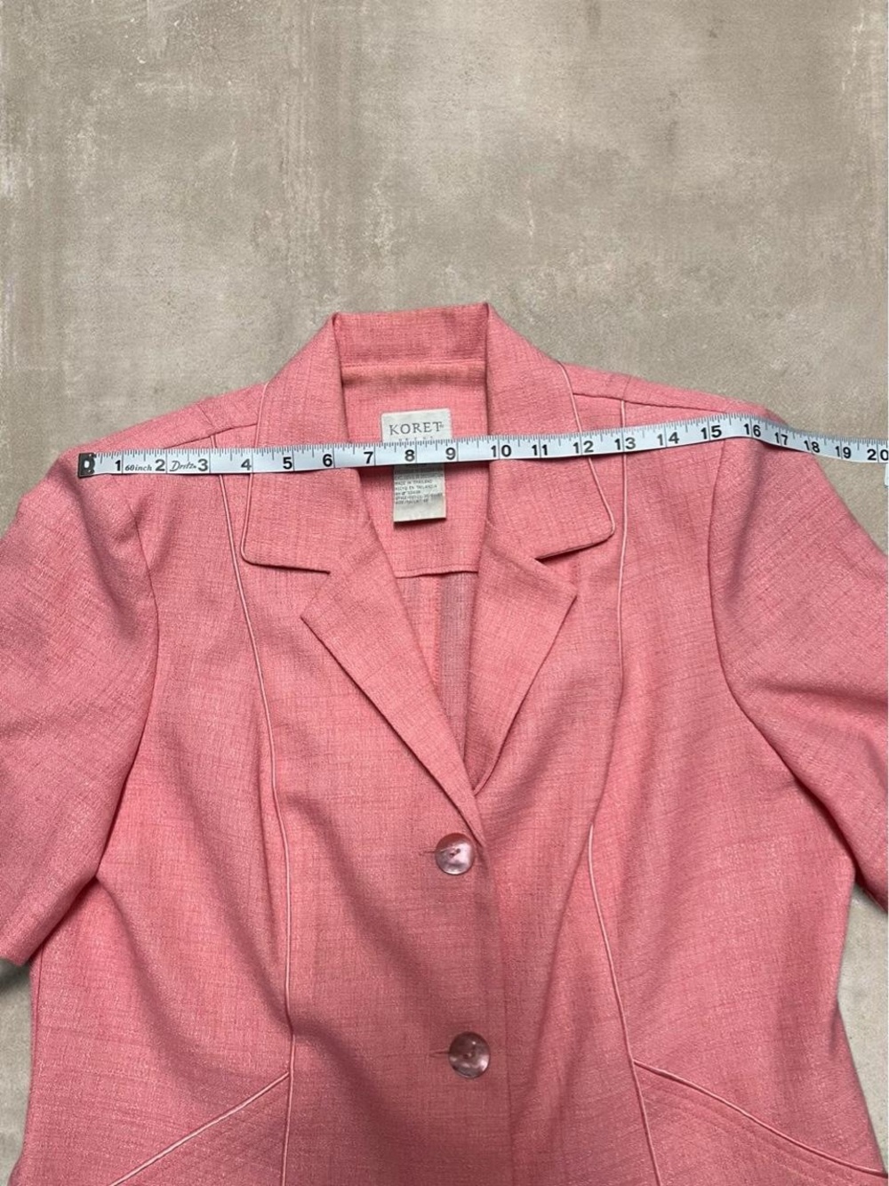 Koret Pink Structured Button Front Blazer Jacket Size 12 Vintage - Picture 4 of 7